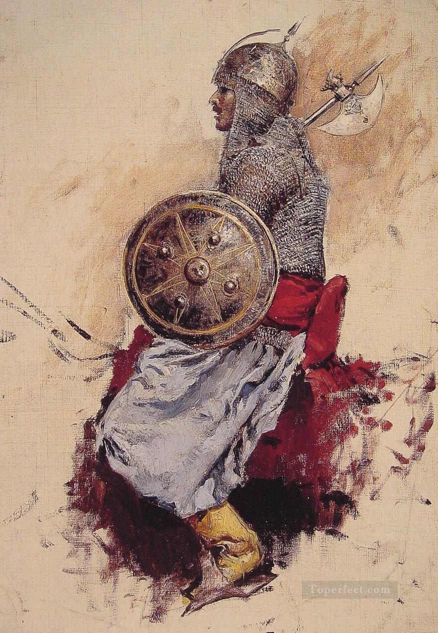 鎧の男 アラビアン エドウィン・ロード・ウィーク油絵